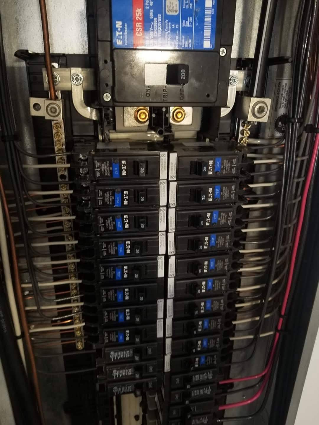 Eaton 200 amp main breaker panel installation in Hawkins County TN
